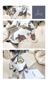 HKM-4659133 Monster Print Cotton Pet Sweater for Spring and Autumn - Casual Dog Jacket