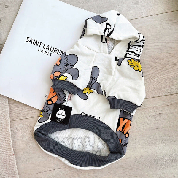 HKM-4659133 Monster Print Cotton Pet Sweater for Spring and Autumn - Casual Dog Jacket