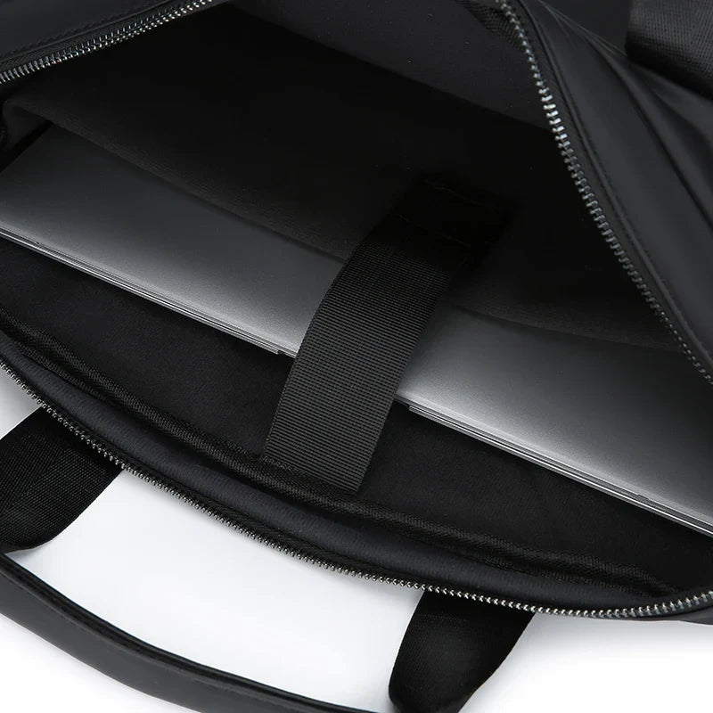HKM-466003 Elegant Waterproof PU Leather Laptop Briefcase for Business & Travel - Multi-Function Design
