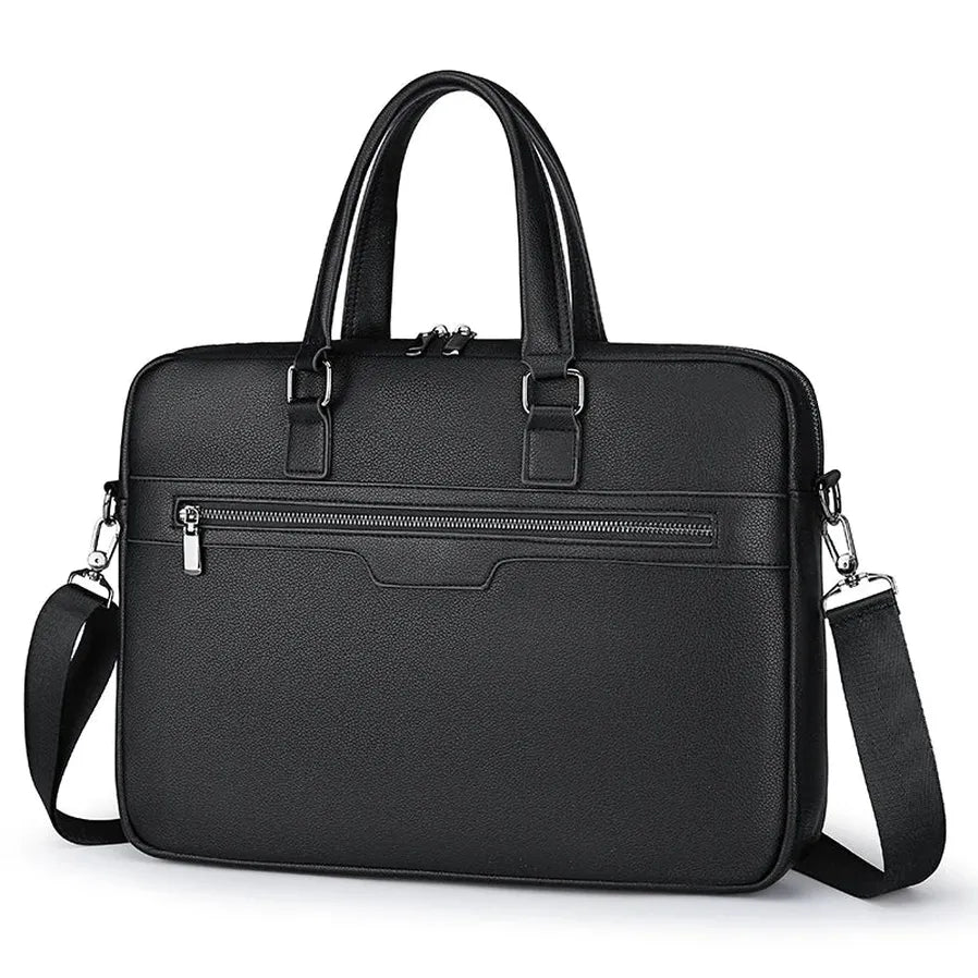 HKM-466003 Elegant Waterproof PU Leather Laptop Briefcase for Business & Travel - Multi-Function Design