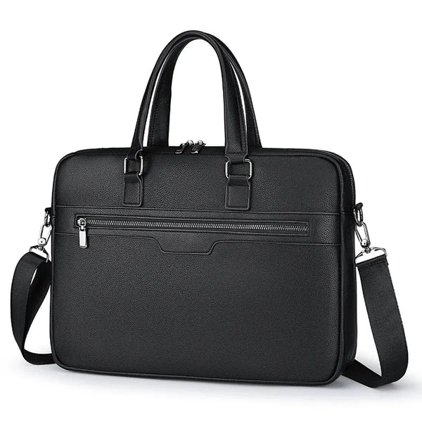 HKM-466003 Elegant Waterproof PU Leather Laptop Briefcase for Business & Travel - Multi-Function Design