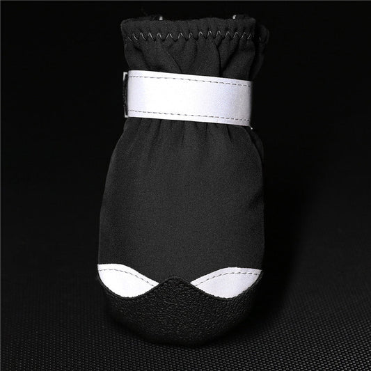 HKM-4660669 Waterproof Non-Slip Wear-Resistant Pet Shoes with Reflective Nylon and Polar Fleece Lining