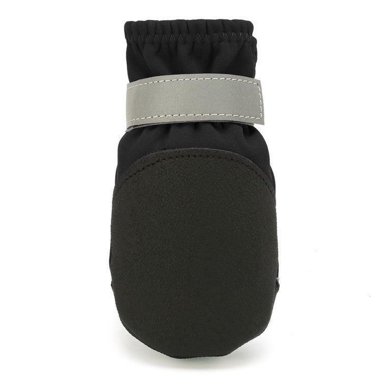 HKM-4660669 Waterproof Non-Slip Wear-Resistant Pet Shoes with Reflective Nylon and Polar Fleece Lining