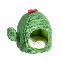 HKM-4661309 Cozy Cactus Cat Bed for Dogs and Cats - Enclosed Warm Nest for Deep Sleep