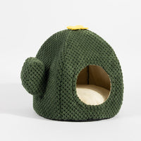 HKM-4661309 Cozy Cactus Cat Bed for Dogs and Cats - Enclosed Warm Nest for Deep Sleep