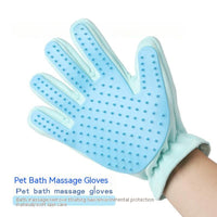 HKM-4661693 Suede Five Finger Gloves for Cat Bathing and Massage in Pink and Blue