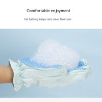 HKM-4661693 Suede Five Finger Gloves for Cat Bathing and Massage in Pink and Blue