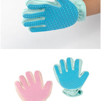 HKM-4661693 Suede Five Finger Gloves for Cat Bathing and Massage in Pink and Blue