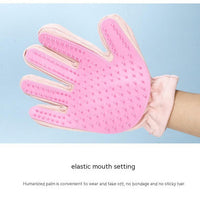 HKM-4661693 Suede Five Finger Gloves for Cat Bathing and Massage in Pink and Blue