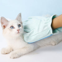 HKM-4661693 Suede Five Finger Gloves for Cat Bathing and Massage in Pink and Blue