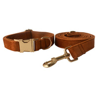 HKM-4661821 Elegant Velvet Dog Collar Set with Gold Clasp and Bow Tie ??????