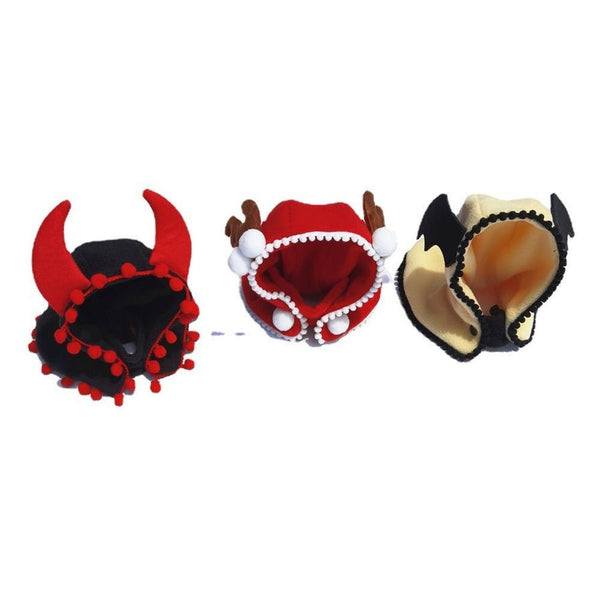 HKM-466195 Hooded Fleece Pet Cloak for Halloween and Christmas - Black, Red, Yellow