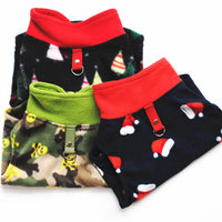 HKM-4662205 Cozy Polar Fleece Dog Clothes for Autumn and Winter - Christmas Hat, Green Skull, Christmas Tree Designs