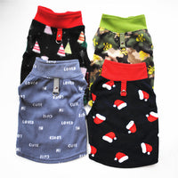 HKM-4662205 Cozy Polar Fleece Dog Clothes for Autumn and Winter - Christmas Hat, Green Skull, Christmas Tree Designs