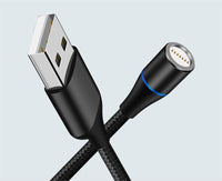 HKM-466323 3-in-1 Magnetic Data Cable for Fast Charging and Data Transfer - TYPE-C, iOS, Micro USB Compatible, 3A Current, Nylon Braided, Aluminum Alloy