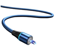 HKM-466323 3-in-1 Magnetic Data Cable for Fast Charging and Data Transfer - TYPE-C, iOS, Micro USB Compatible, 3A Current, Nylon Braided, Aluminum Alloy