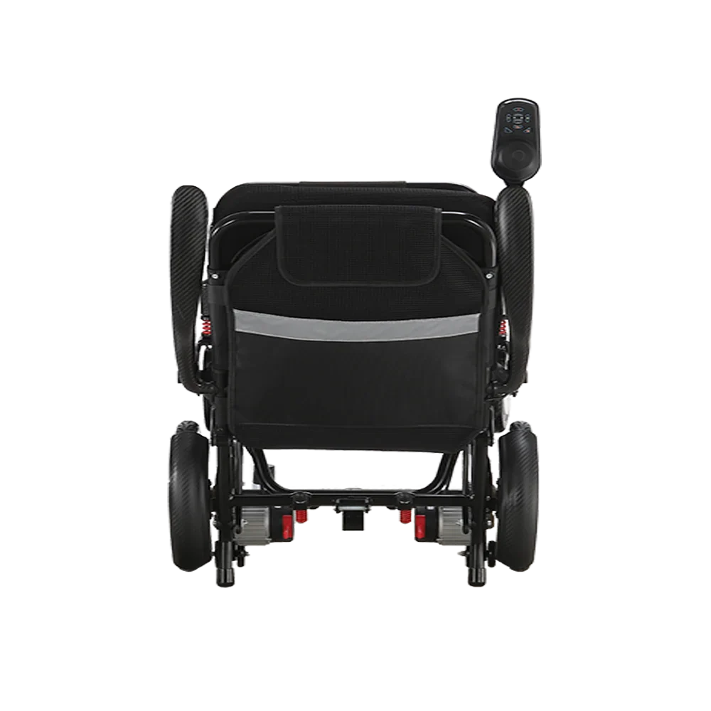 HKM-466323 Lightweight Portable Folding Electric Wheelchair with Brushless Motors - 16kg, 100kg Capacity, 12Ah Lithium Battery