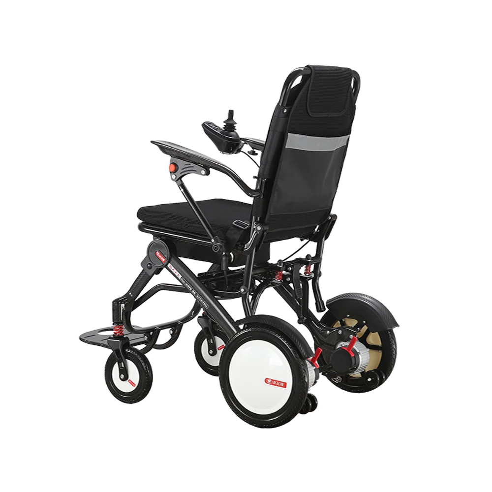 HKM-466323 Lightweight Portable Folding Electric Wheelchair with Brushless Motors - 16kg, 100kg Capacity, 12Ah Lithium Battery