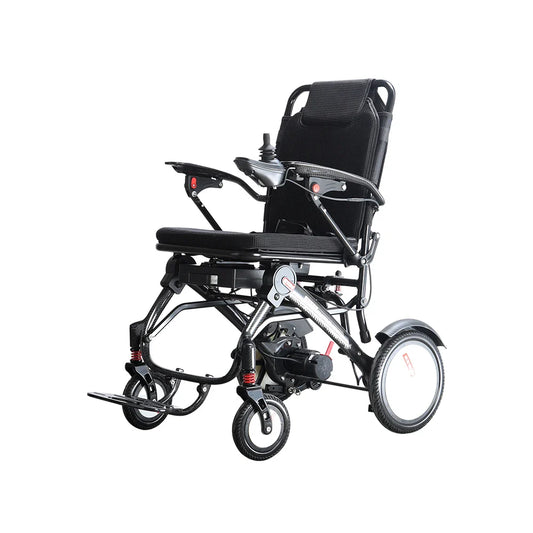 HKM-466323 Lightweight Portable Folding Electric Wheelchair with Brushless Motors - 16kg, 100kg Capacity, 12Ah Lithium Battery
