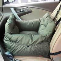 HKM-4663869 Removable Portable Cloth Car Kennel in Army Green, Striped, and Blue - Available in Small and Large Sizes