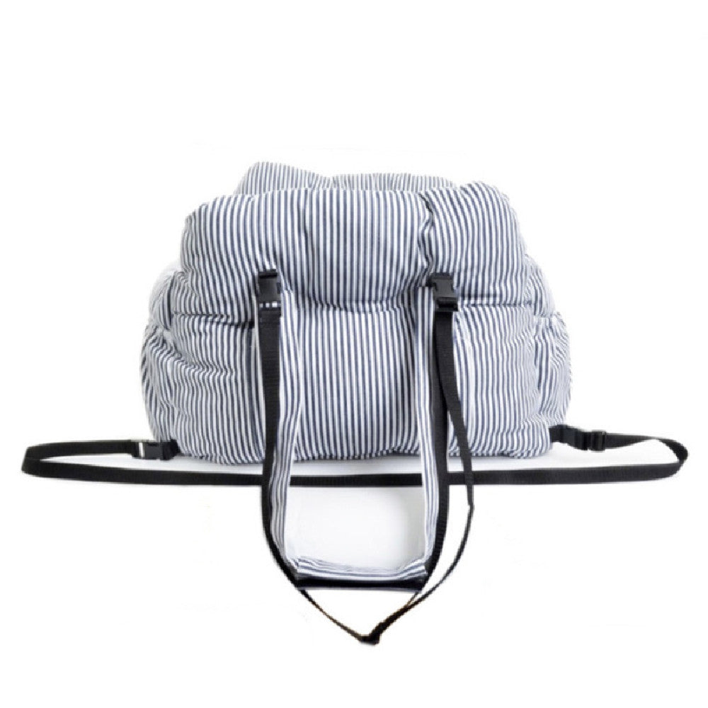 HKM-4663869 Removable Portable Cloth Car Kennel in Army Green, Striped, and Blue - Available in Small and Large Sizes