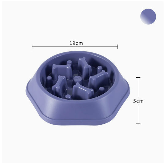 HKM-4663997 Bone-Shaped Slow Food Bowl for Dogs - Anti-Choking Pet Feeding Dish in Durable PP Plastic