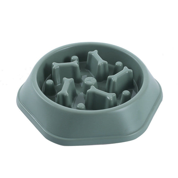 HKM-4663997 Bone-Shaped Slow Food Bowl for Dogs - Anti-Choking Pet Feeding Dish in Durable PP Plastic