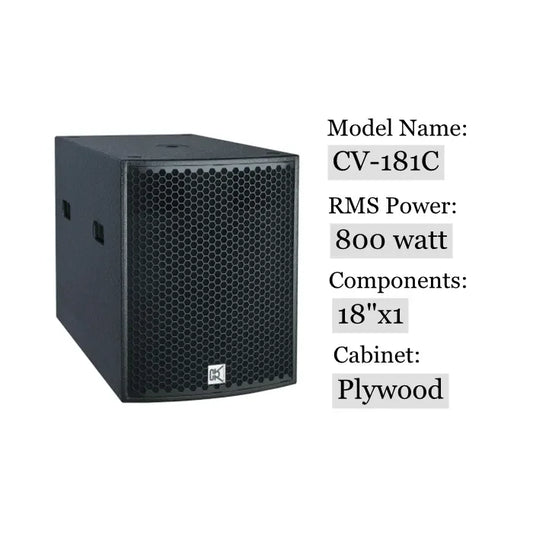 HKM-466451 18 Inch Powered DJ Subwoofer Speaker for Deep Bass Sound