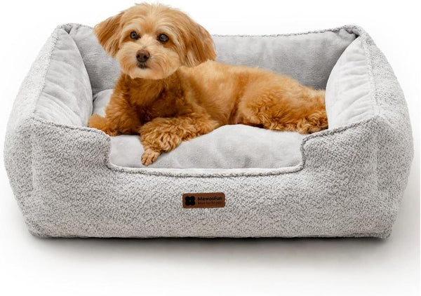 HKM-466451 Medium Dog Bed – Washable Rectangle Dog Bed with Warming Features and Non-Slip Bottom, Suitable for Medium Dogs