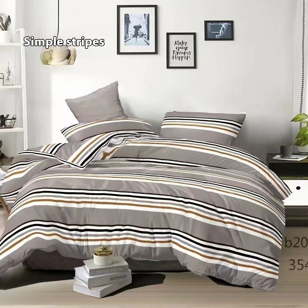 HKM-466451 Three-Piece Aloe Cotton Bed Sheet Set - Soft, Durable, No Pilling or Fading, Includes Pillowcases