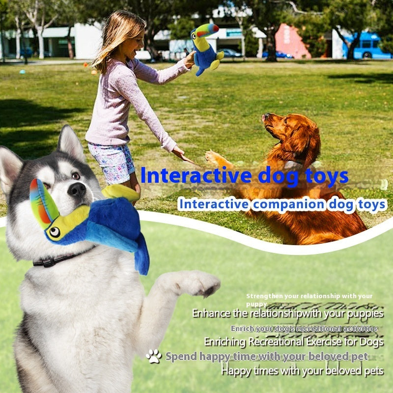 HKM-4664637 Big Billed Plush Bird Toy for Dogs - Fun, Interactive Chewing and Teasing Playtime