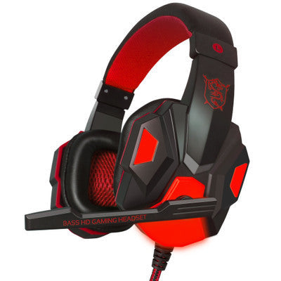 HKM-466515 Head-Mounted Gaming Headphones with Microphone - Luminous & Non-Luminous Options