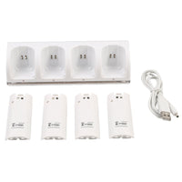 HKM-466515 Wii Four-Controller Charging Station with Four Rechargeable Batteries and USB Charging Cable