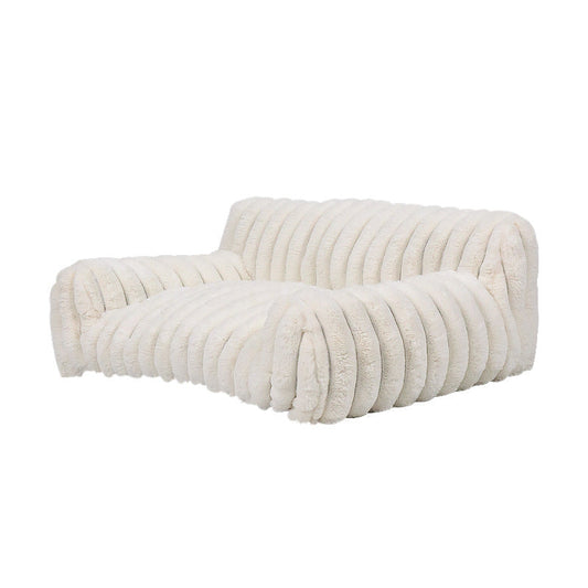 HKM-4665277 Cozy Medium-Large Dog Bed with Winter Warm Pad for Dogs and Cats - Milky White