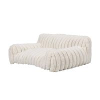 HKM-4665277 Cozy Medium-Large Dog Bed with Winter Warm Pad for Dogs and Cats - Milky White