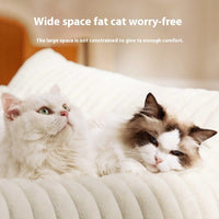HKM-4665277 Cozy Medium-Large Dog Bed with Winter Warm Pad for Dogs and Cats - Milky White