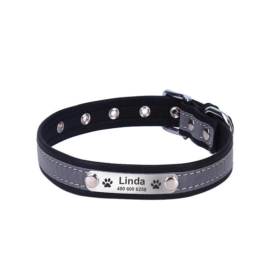 HKM-4665661 Reflective Microfiber Collars for Small and Medium Dogs and Cats - Multiple Colors Available