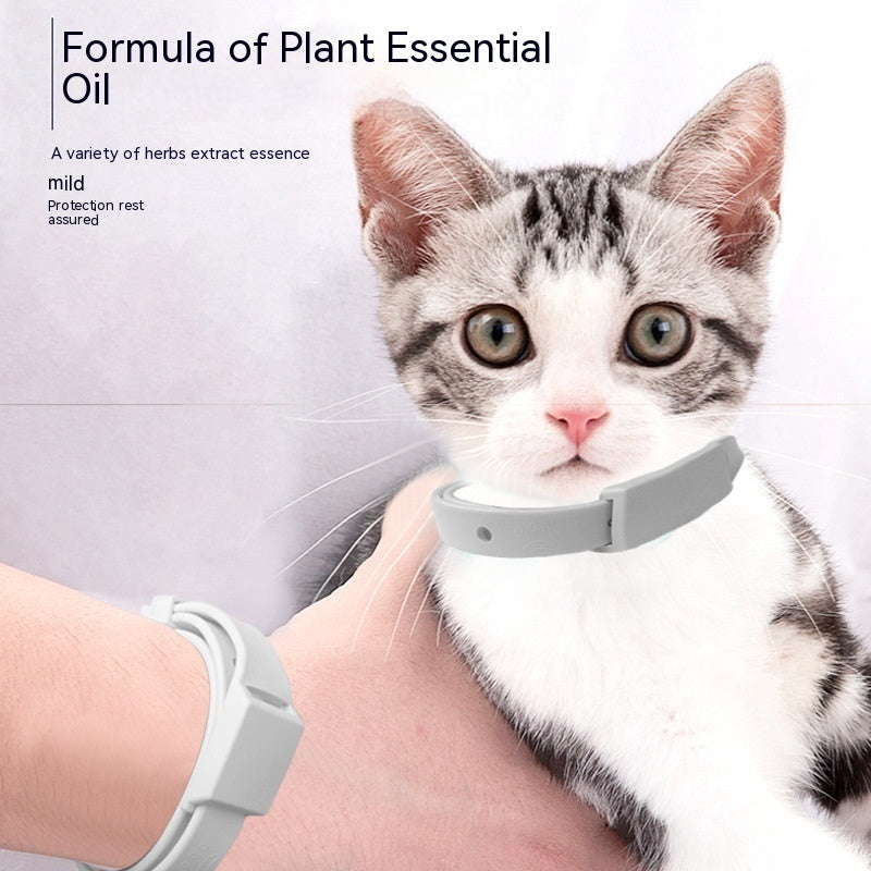 HKM-4665789 Essential Oil Mosquito Repellent Collar for Dogs and Cats - Washable, Adjustable Design, Monochrome Pattern
