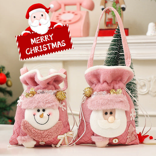 HKM-466579 Cartoon Snowman Gift Handbag for Children with Elk Design - Cloth Material