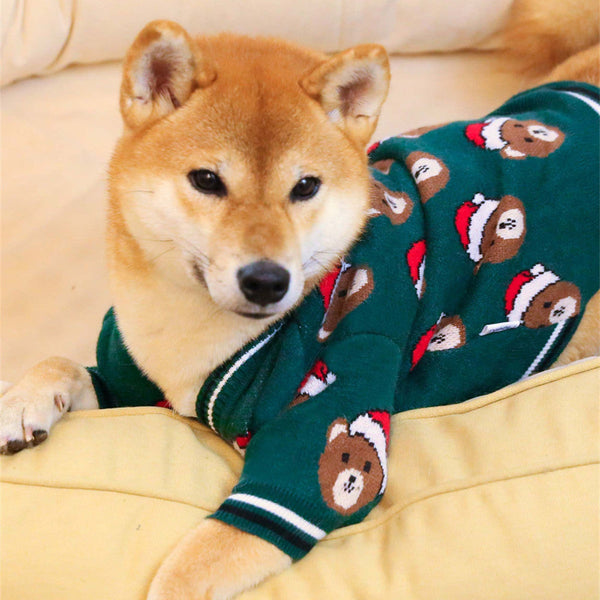 HKM-4667581 Festive Red Sweater for Dogs - Christmas and New Year Design, Knitted Animal Pattern, Multiple Sizes Available