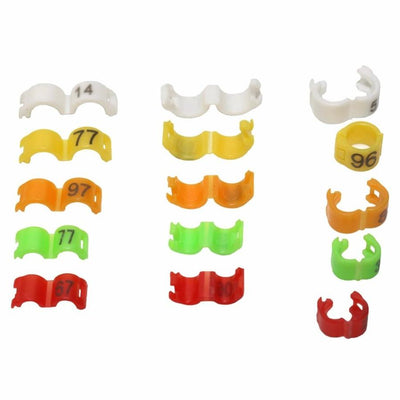 HKM-466835 Bird Foot Clip Rings - Plastic Split Rings in Various Sizes and Colors, 2.7mm to 5mm, Pack of 100