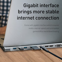 HKM-466835 Ten-Port HDMI & VGA Docking Station with Cooling Bracket and Gigabit Network Port