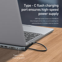HKM-466835 Ten-Port HDMI & VGA Docking Station with Cooling Bracket and Gigabit Network Port