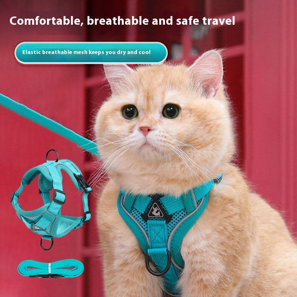 HKM-4668861 Breathable Mesh Pet Vest with Anti-Lost Collar for Dogs and Cats - Various Colors Available