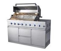 HKM-466963 Stainless Steel 5-Burner Built-in Gas BBQ Grill for Outdoor Cooking and Barbeque