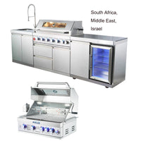 HKM-466963 Stainless Steel 5-Burner Built-in Gas BBQ Grill for Outdoor Cooking and Barbeque