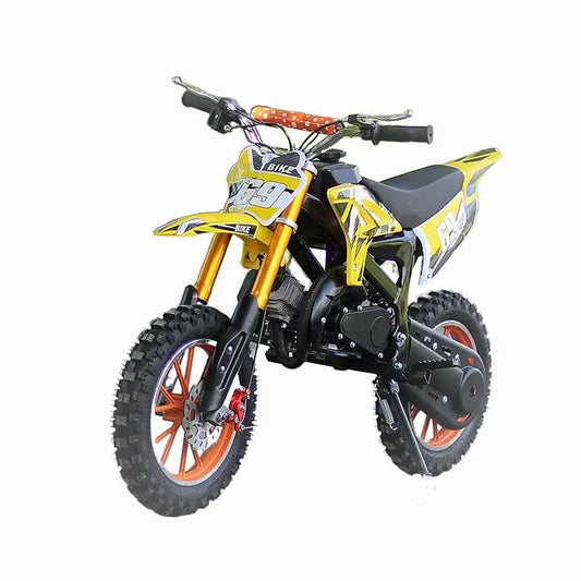 HKM-467027 49cc Mini Motorcycle with 10-Inch Wheels for Kids - Manual Start, 40km/h Max Speed, Disc Brakes