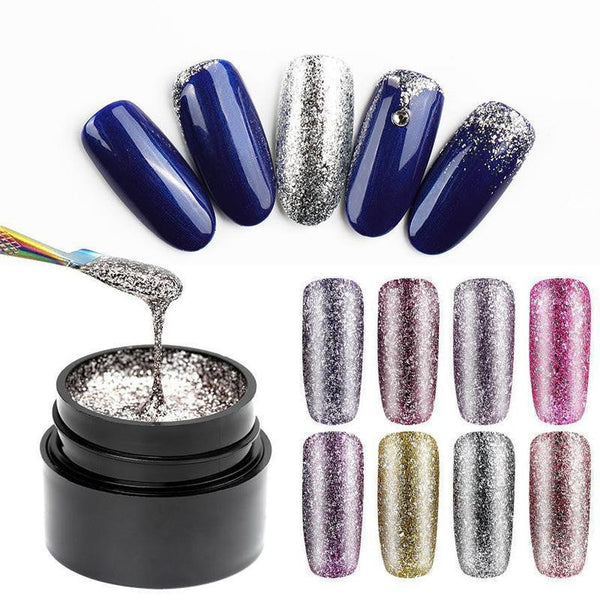HKM-467091 Bright Platinum UV Glue Phototherapy Nail Polish Adhesive, 5ml - Multiple Styles Available