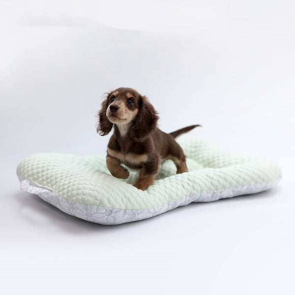 HKM-4671421 Cooling Pet Bed Mat - Non-Stick, Hair-Resistant, Oxford Cloth - Light Blue or Light Green - S & M Sizes