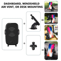 HKM-467155 Fast Wireless Car Charger with Automatic Infrared Sensor for Qi-Compatible Phones